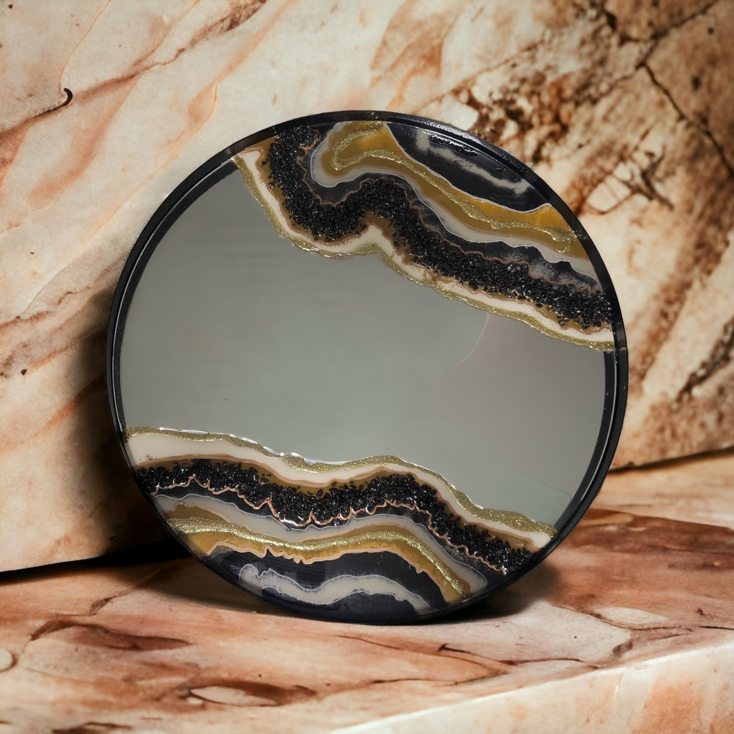Mocha Crystal Swirl Mirror