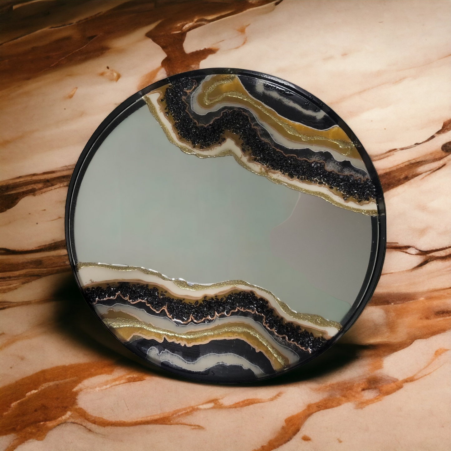 Mocha Crystal Swirl Mirror