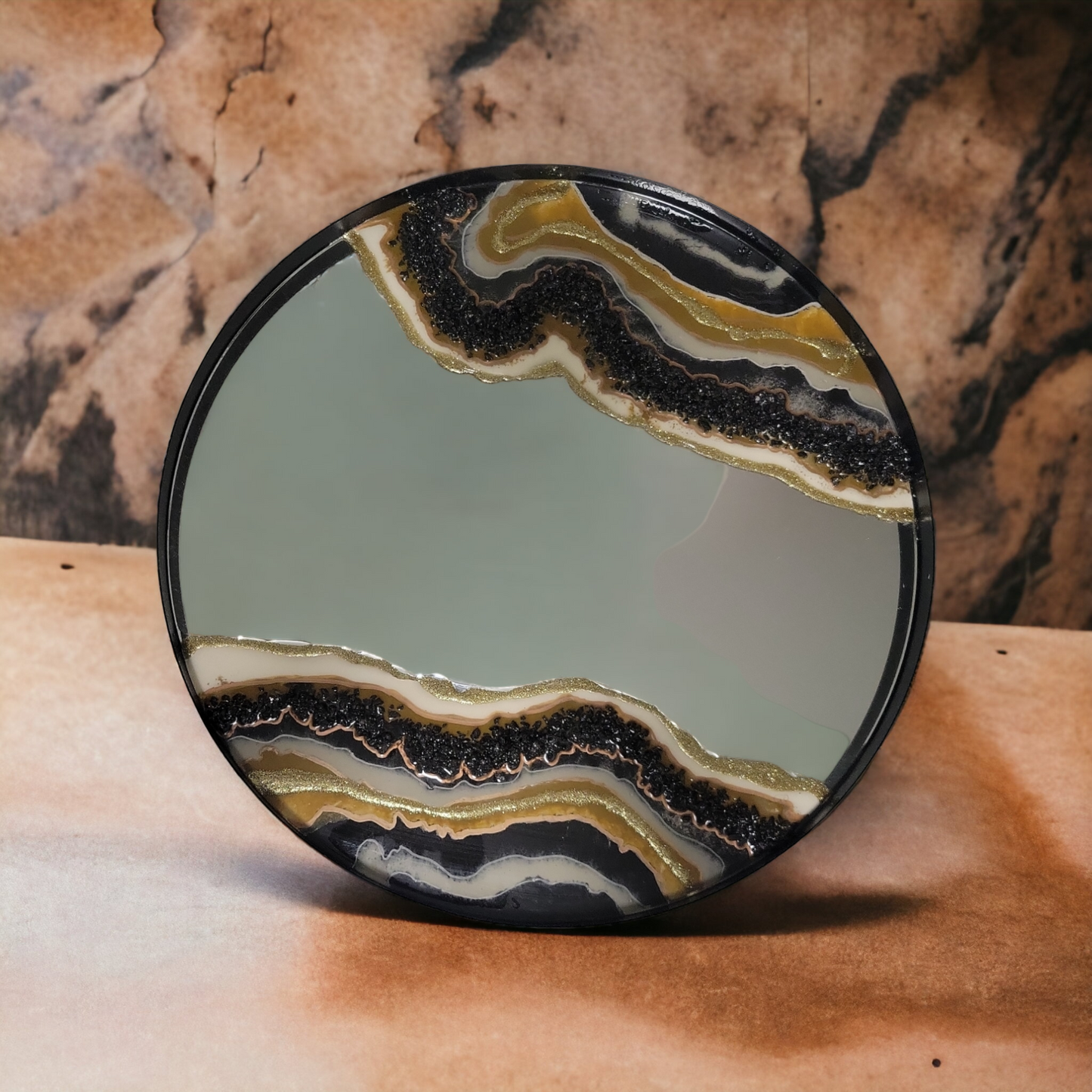 Mocha Crystal Swirl Mirror